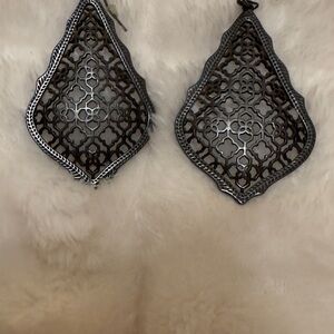 KS Gunmetal Filigree Earrings